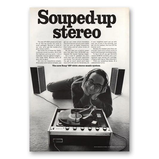 1967 Sony Stereo Souped Up Stereo Vintage Magazine Print Ad