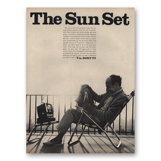 1967 Sony Television The Sun Set Vintage Magazine Print Ad