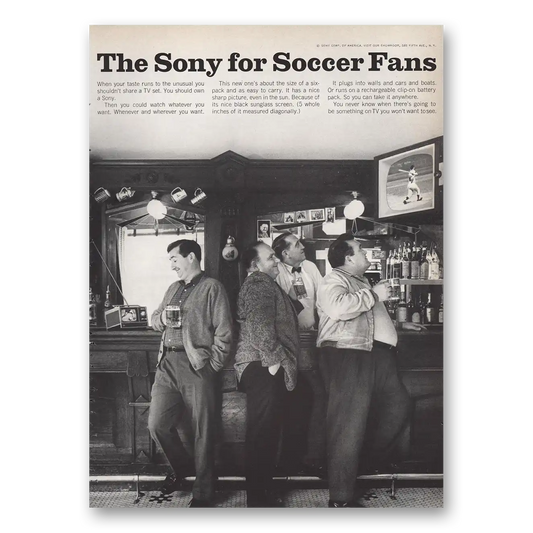 1967 Sony The Sony for Soccer Fans Vintage Magazine Print Ad