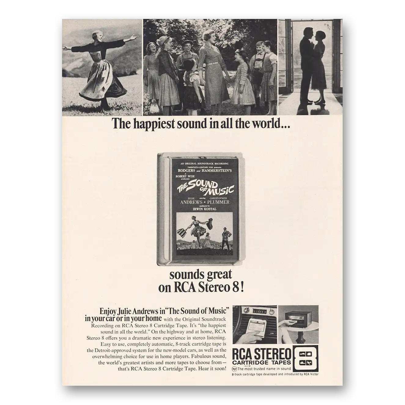 1967 Sound of Music Soundtrack Promo Happiest Sound In All the World Vintage Magazine Print Ad