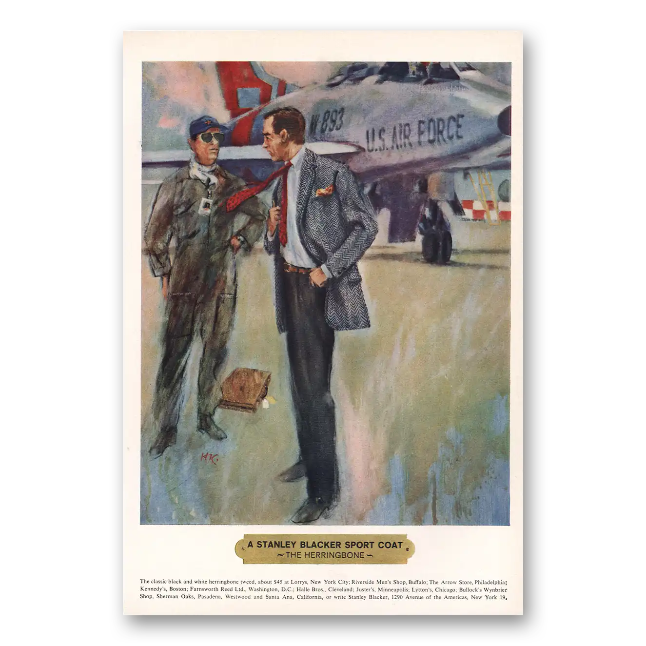 1963 Stanley Blacker Herringbone Sport Coat Vintage Magazine Print Ad