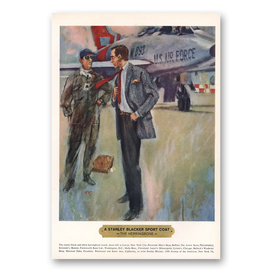 1963 Stanley Blacker Herringbone Sport Coat Vintage Magazine Print Ad