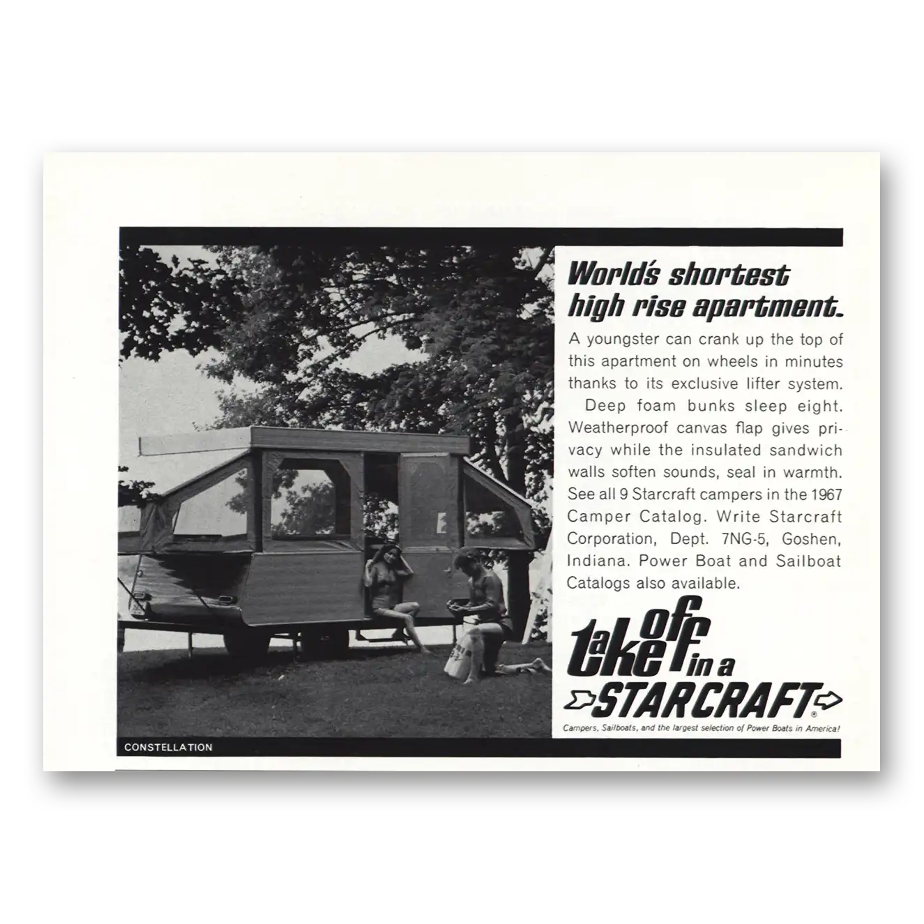 1967 Starcraft Campers Camper High Rise Apartment Vintage Magazine Print Ad