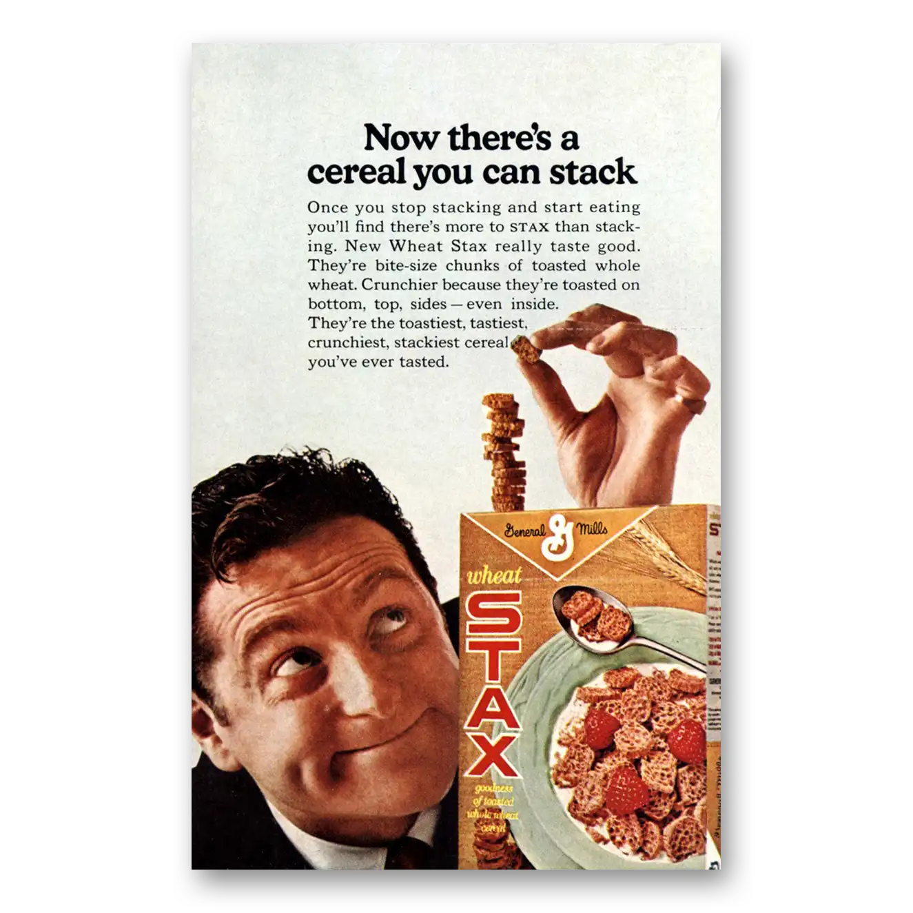 1966 Stax Cereal You Can Stack Vintage Magazine Print Ad