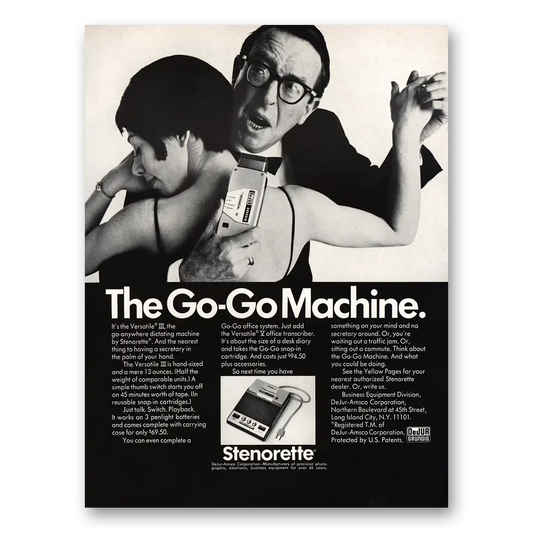 1967 Stenorette Dictating Machine Go Go Machine Vintage Magazine Print Ad