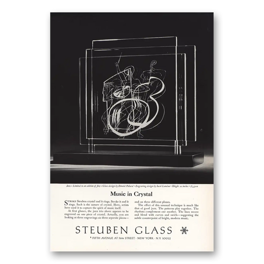 1967 Steuben Glass Music In Crystal Vintage Magazine Print Ad