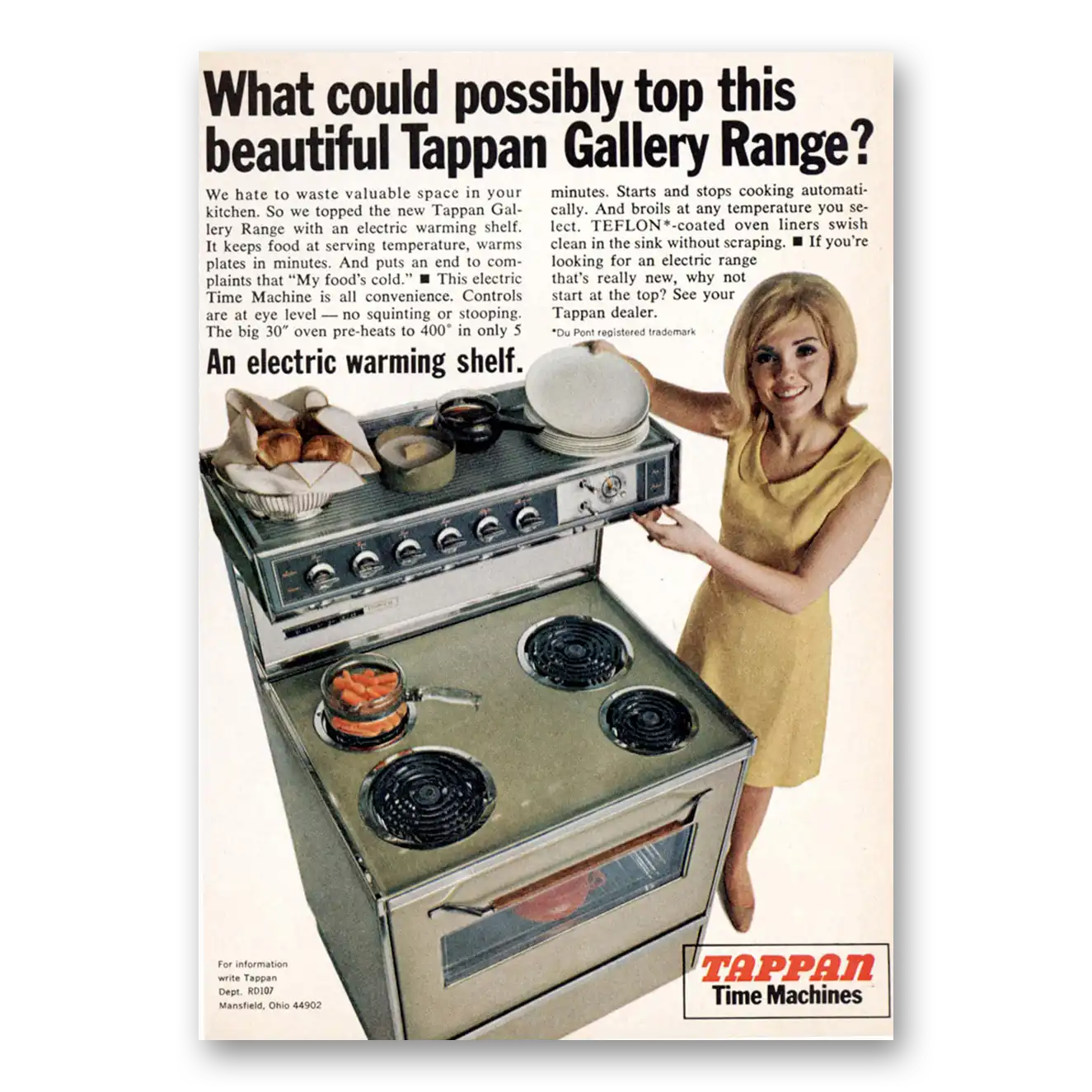 1967 Tappan Range Top This Beautiful Tappan Gallery Range Vintage Magazine Print Ad