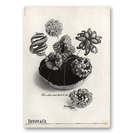 1967 Tiffany & Co See Pin and Pick It Up Vintage Magazine Print Ad