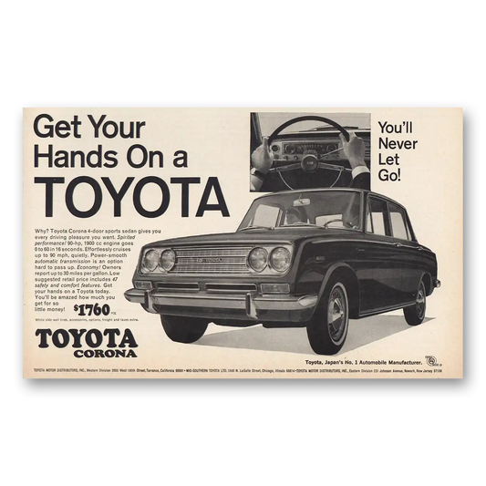 1967 Toyota Corona Get Your Hands On Vintage Magazine Print Ad