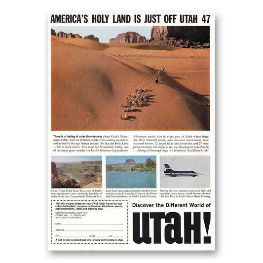 1967 Utah Americas Holy Land is Just Off Utah 47 Vintage Magazine Print Ad