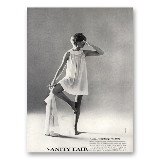 1967 Vanity Fair Undergarments Little Border Formality Vintage Magazine Print Ad