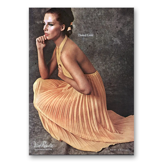 1967 Van Raalte Fashion Fluted Gold Vintage Magazine Print Ad