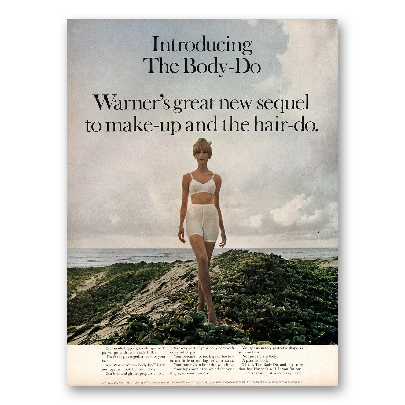 1967 Warners Undergarments Body Do Sequel to Make Up and Hair Do Vintage Magazine Print Ad