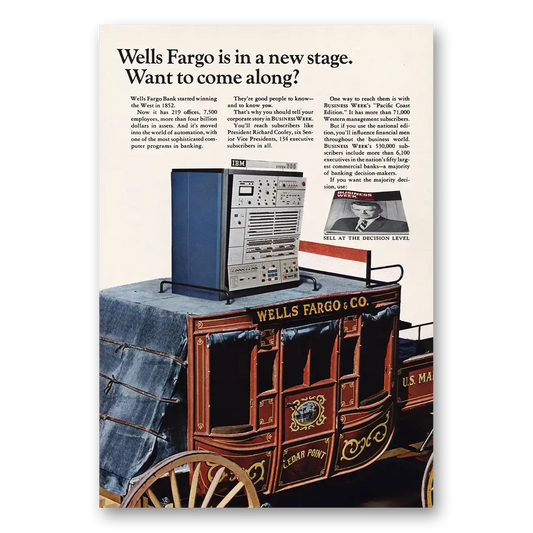 1967 Wells Fargo Bank In New Stage Vintage Magazine Print Ad