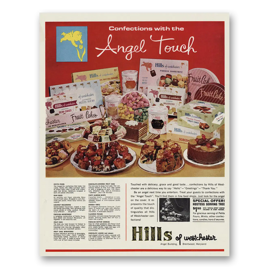 1967 Hills of Westchester Confections with Angel Touch Vintage Magazine Print Ad