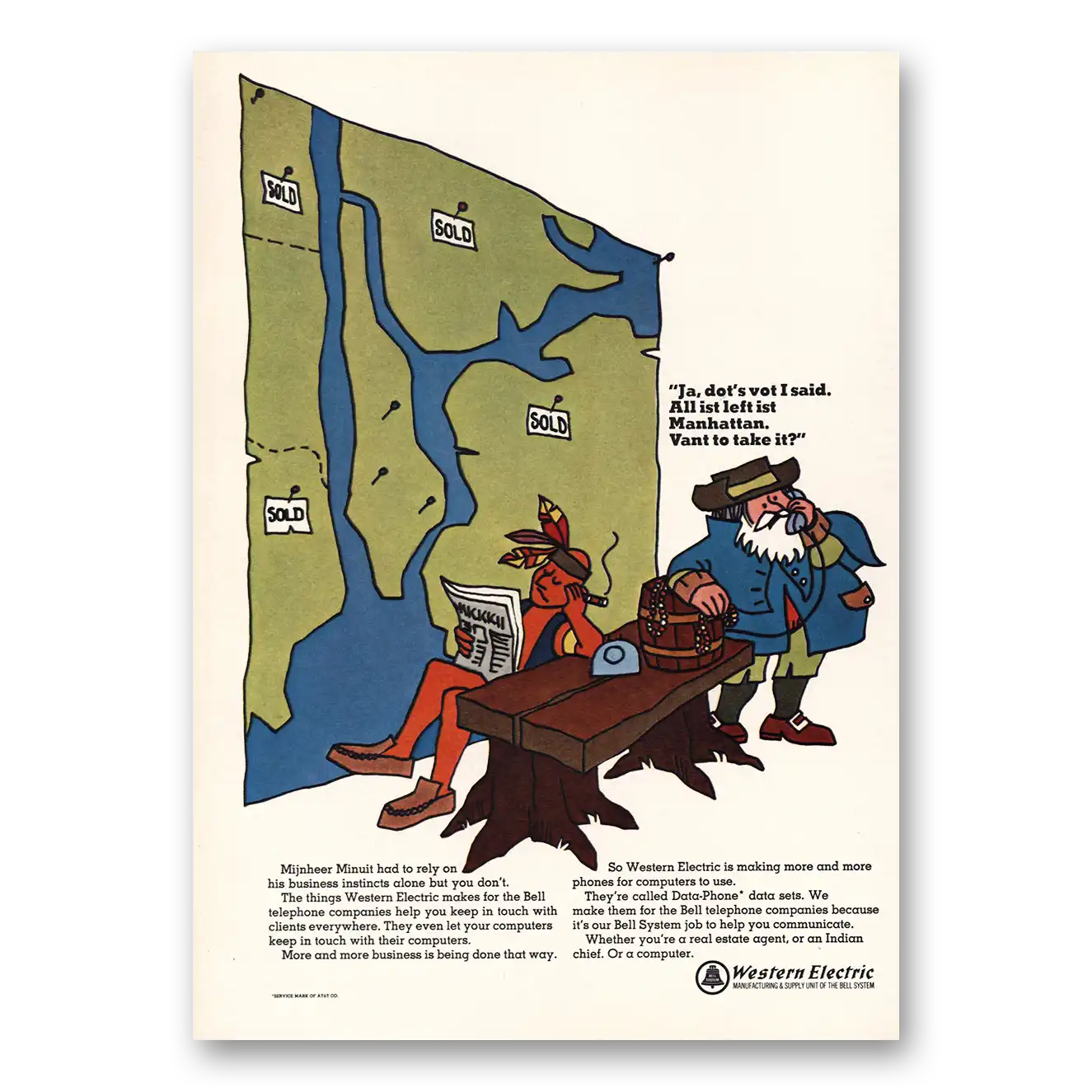 1967 Western Electric All Ist Left Ist Manhattan Vintage Magazine Print Ad