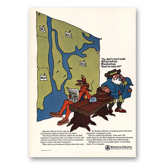 1967 Western Electric All Ist Left Ist Manhattan Vintage Magazine Print Ad