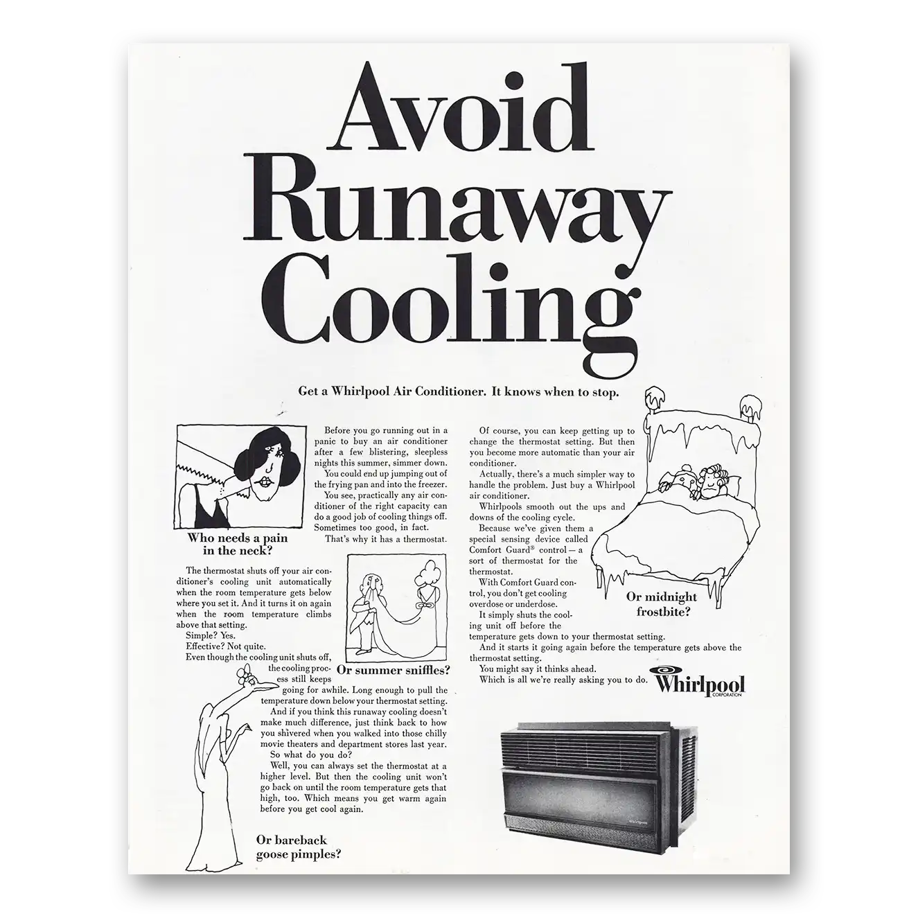 1967 Whirlpool Air Conditioner Runaway Cooling Vintage Magazine Print Ad