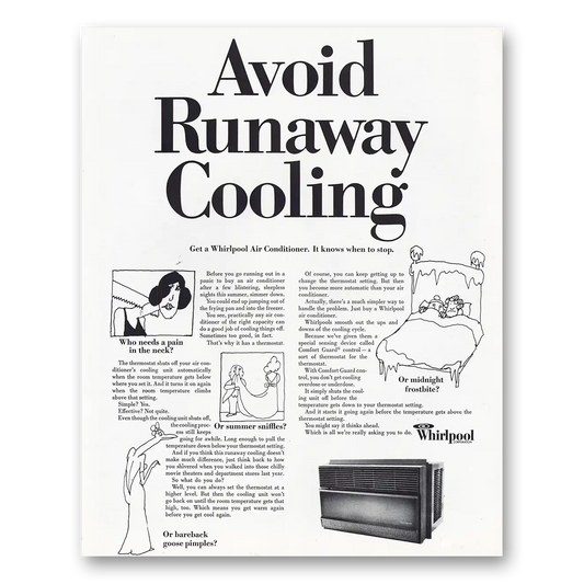 1967 Whirlpool Air Conditioner Runaway Cooling Vintage Magazine Print Ad