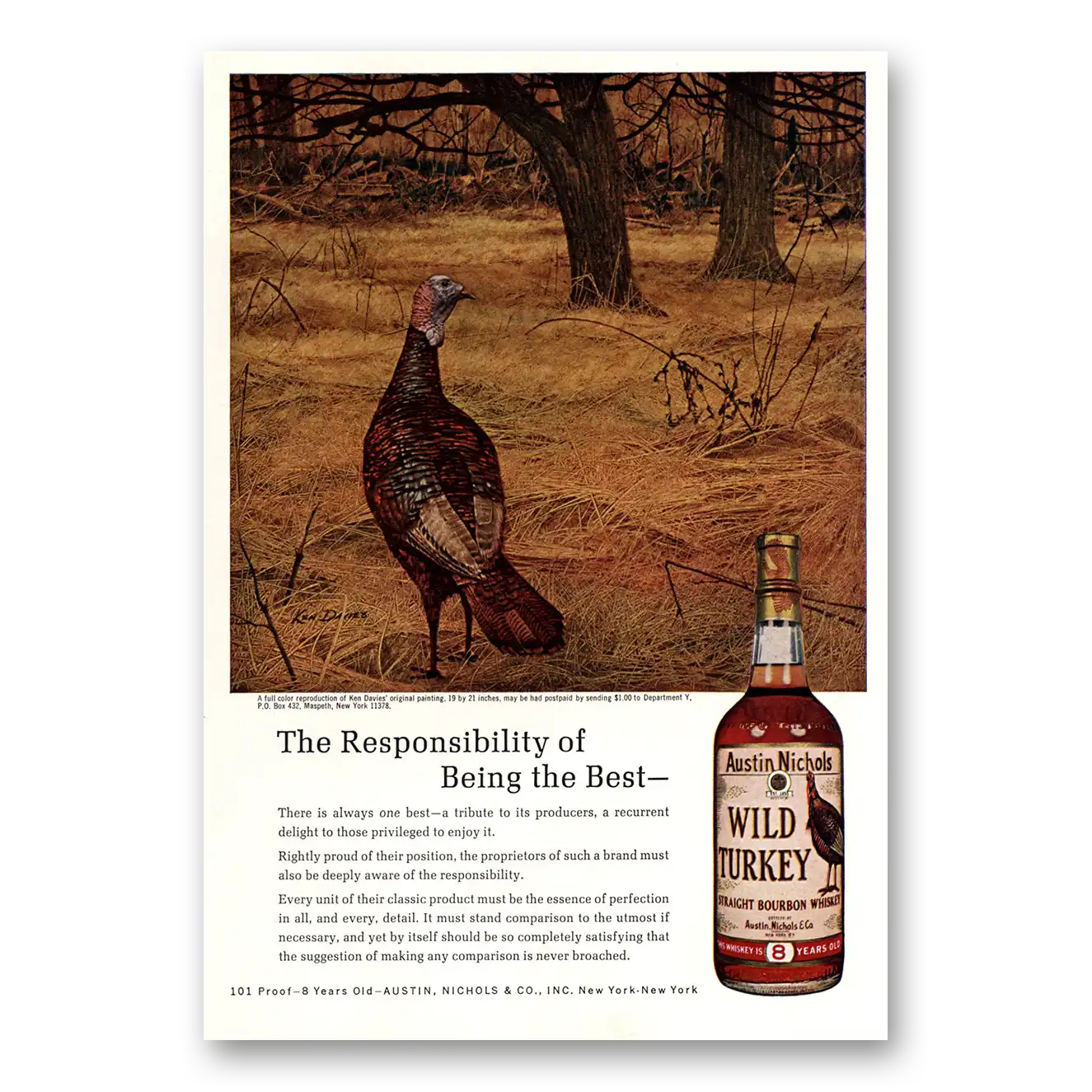 1967 Wild Turkey Bourbon Whiskey There Is Always One Best Vintage Magazine Print Ad