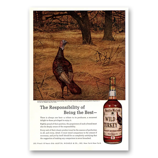 1967 Wild Turkey Bourbon Whiskey There Is Always One Best Vintage Magazine Print Ad