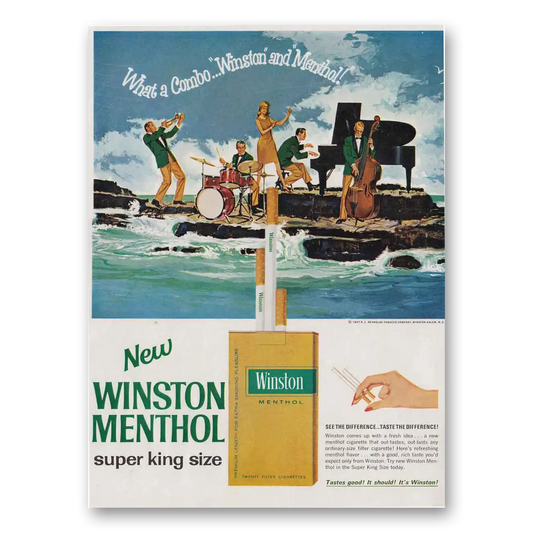 1967 Winston Cigarettes What a Combo Band Vintage Magazine Print Ad