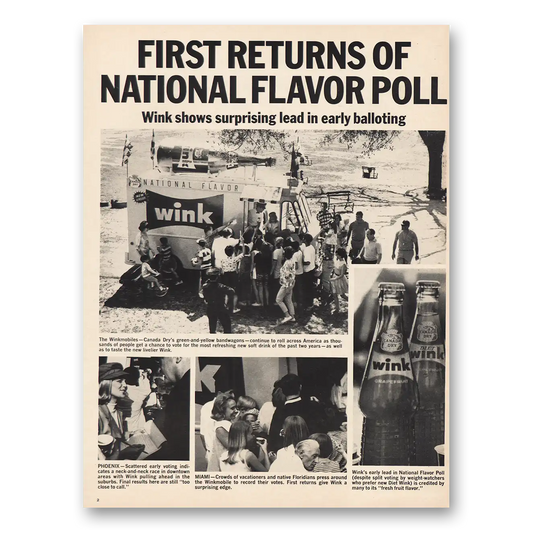 1967 Canada Dry Wink National Flavor Poll Vintage Magazine Print Ad