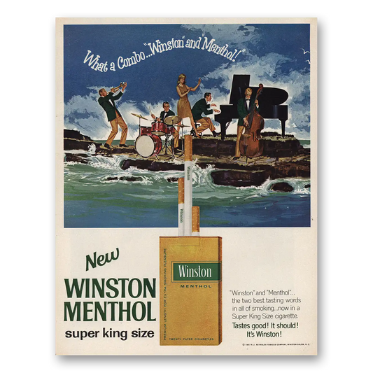 1967 Winston Cigarettes What a Combo Vintage Magazine Print Ad