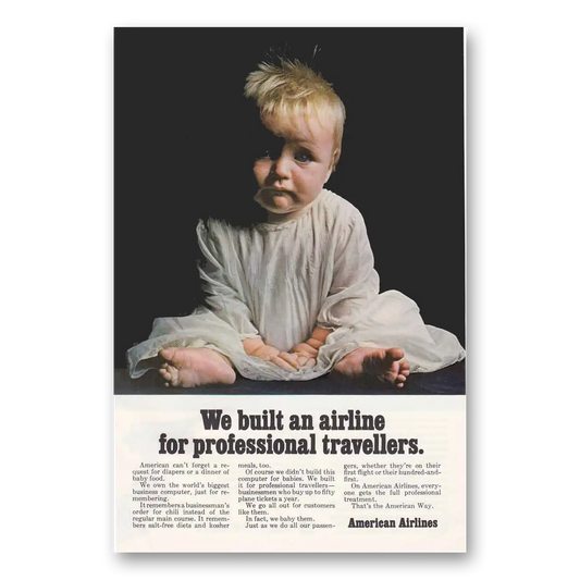 1968 American Airlines Professional Travelers Vintage Magazine Print Ad