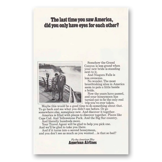 1968 American Airlines Last Time You Saw America Vintage Magazine Print Ad