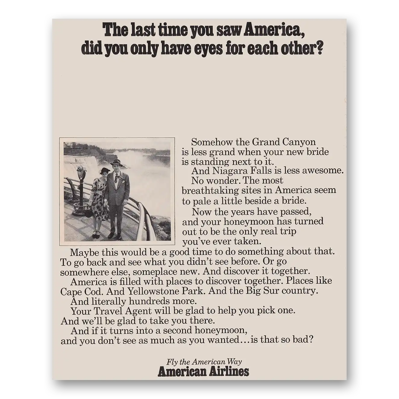 1968 American Airlines Last Time You Saw America Vintage Magazine Print Ad