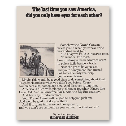 1968 American Airlines Last Time You Saw America Vintage Magazine Print Ad