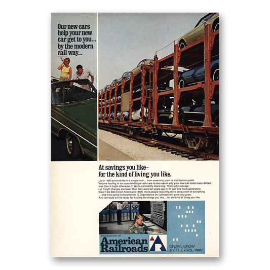 1968 Association of American Railroads Our New Cars Vintage Magazine Print Ad