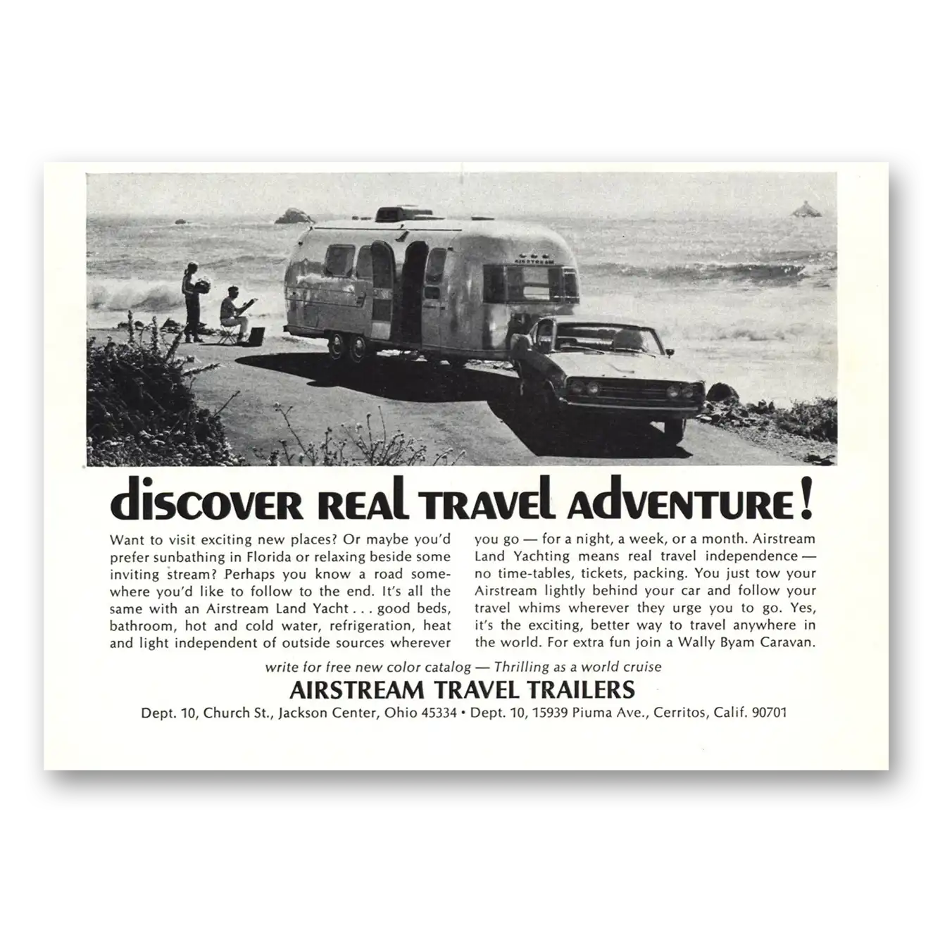 1968 Airstream Trailers Prefer Sun bathing in Florida Vintage Magazine Print Ad