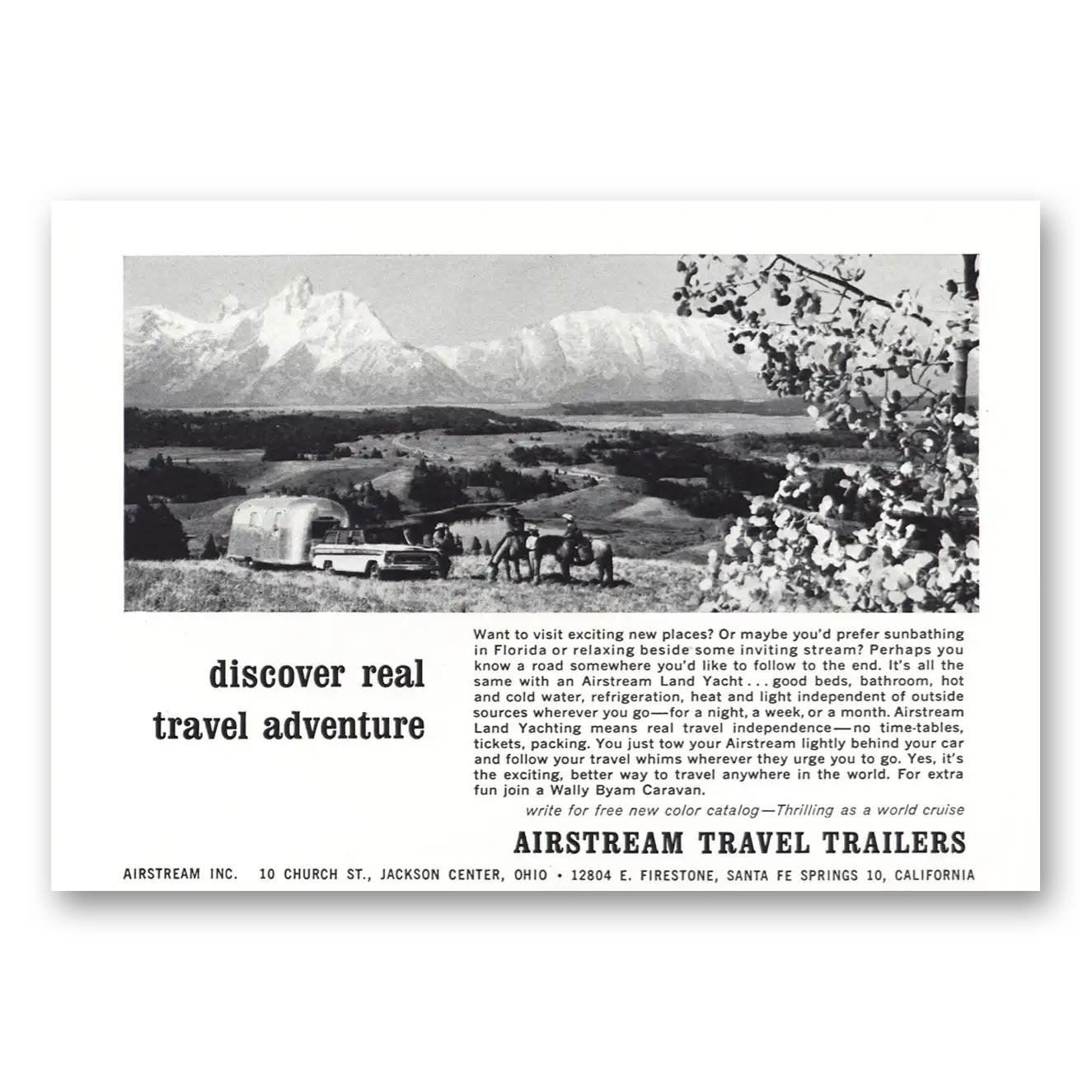 1968 Airstream Trailers Mountain Range Discover Real Travel Adventure Vintage Magazine Print Ad