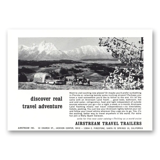 1968 Airstream Trailers Mountain Range Discover Real Travel Adventure Vintage Magazine Print Ad