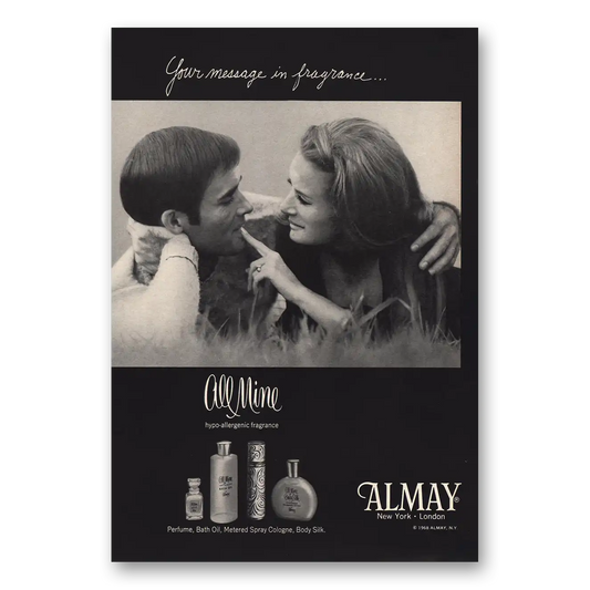 1968 Almay All Mine Your Message In Fragrance Vintage Magazine Print Ad