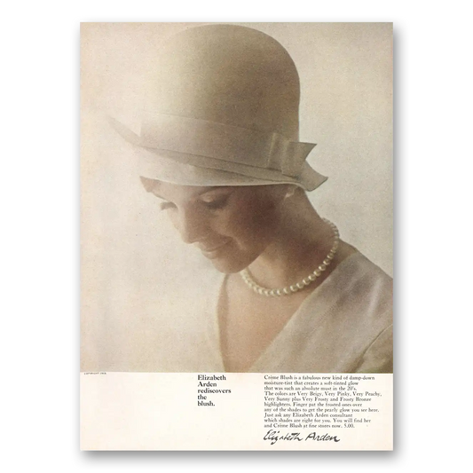 1968 Elizabeth Arden Rediscovers the Blush Vintage Magazine Print Ad