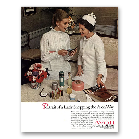 1968 Avon Portrait of Lady Shopping Vintage Magazine Print Ad