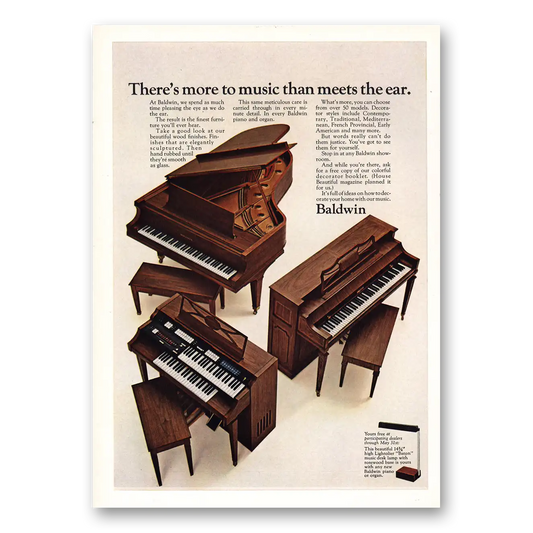 1968 Baldwin Piano More to Music Than Meets the Ear Vintage Magazine Print Ad