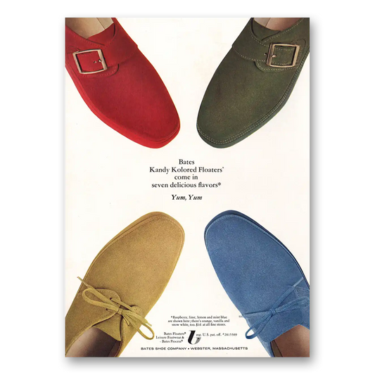 1968 Bates Shoes Kandy Kolored Floaters Vintage Magazine Print Ad