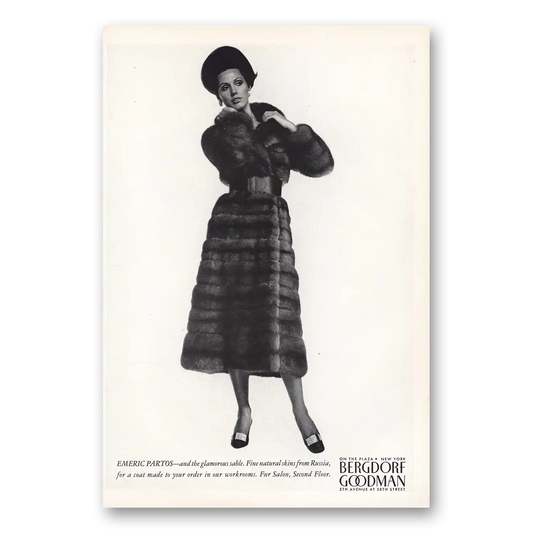 1968 Bergdorf Goodman Emeric Partos Vintage Magazine Print Ad