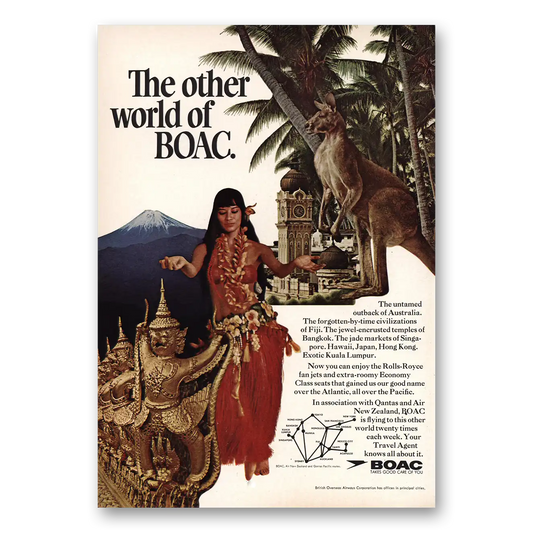 1968 British Airways BOAC The Other World of BOAC Vintage Magazine Print Ad