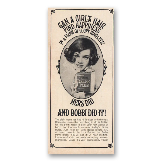 1968 Bobbi Roller Perm Can A Girls Hair Find Happiness Vintage Magazine Print Ad