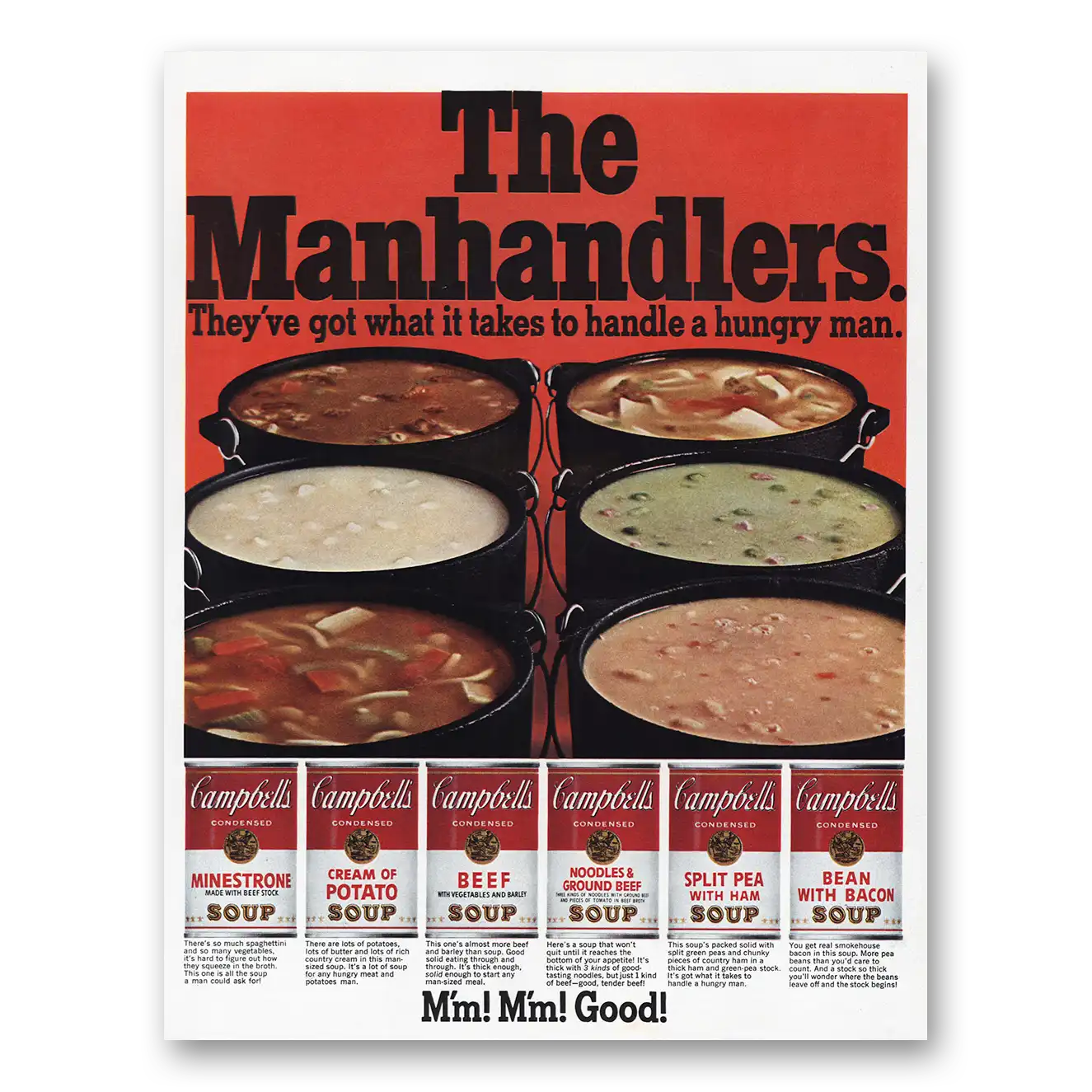 1968 Campbells Soup Manhandlers Vintage Magazine Print Ad