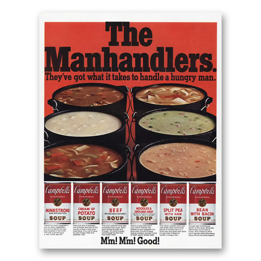 1968 Campbells Soup Manhandlers Vintage Magazine Print Ad