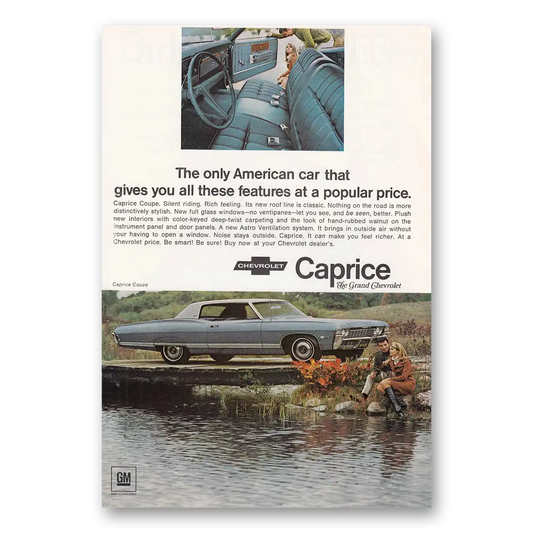 1968 Chevrolet Caprice American Car That Gives You All These Features Vintage Magazine Print Ad