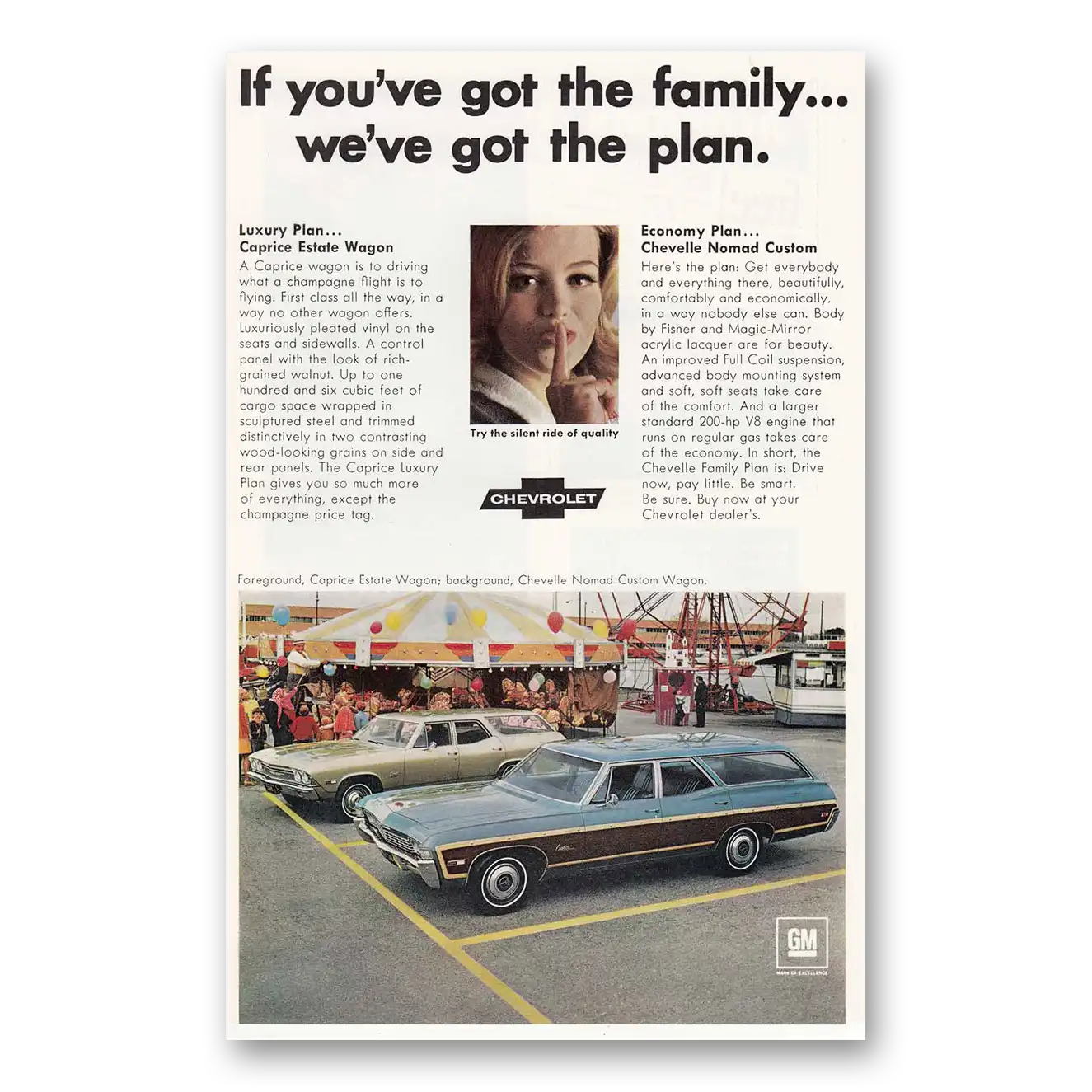 1968 Chevrolet Caprice You've Got the Family Chevelle Caprice Vintage Magazine Print Ad