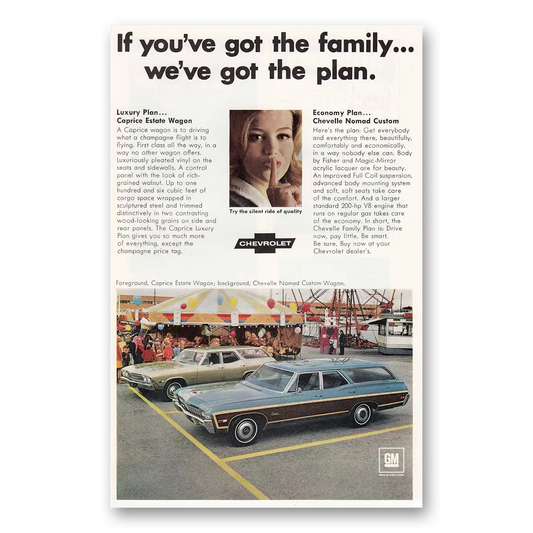 1968 Chevrolet Caprice You've Got the Family Chevelle Caprice Vintage Magazine Print Ad