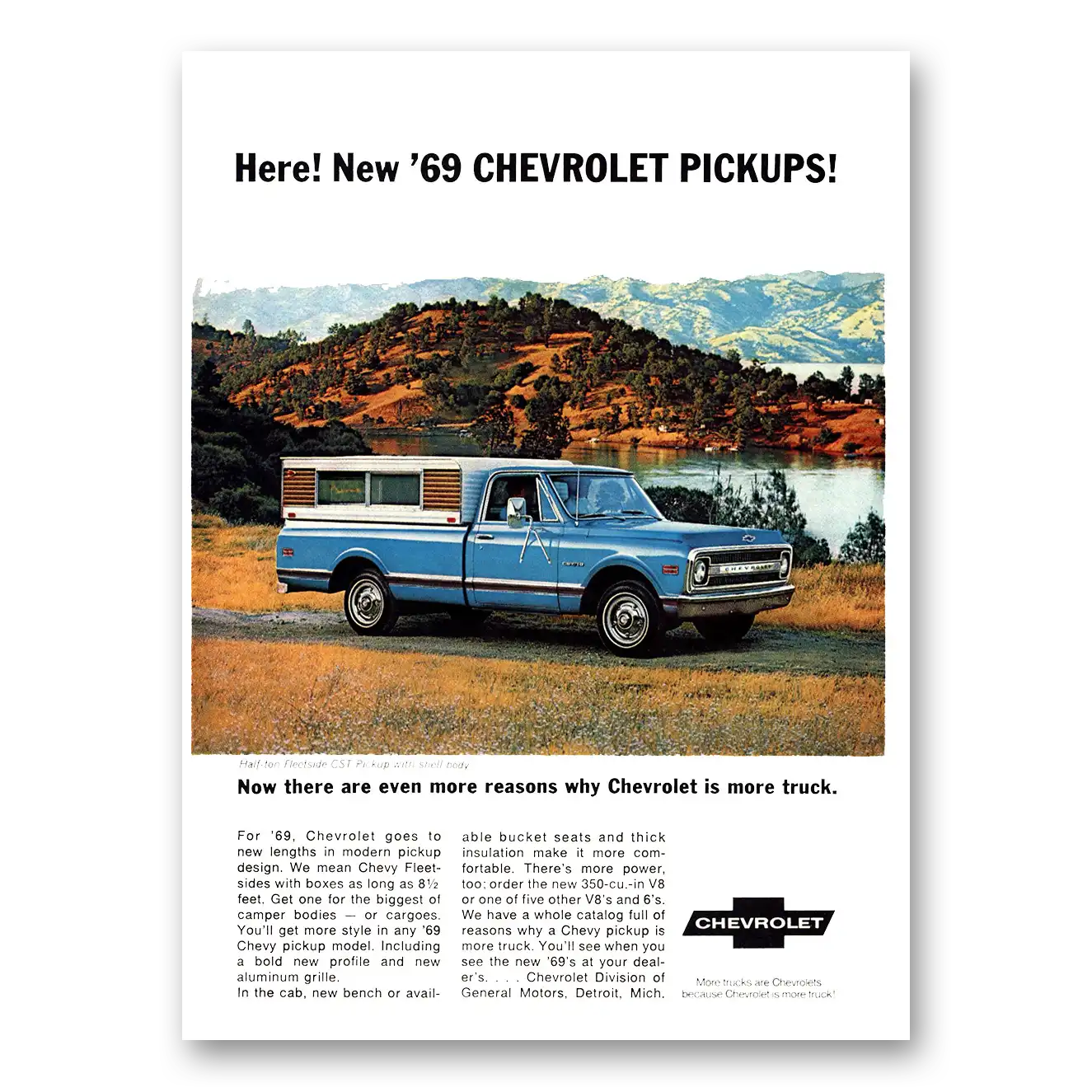 1968 Chevrolet Pickup Reasons Why Chevrolet Is More Truck Vintage Magazine Print Ad